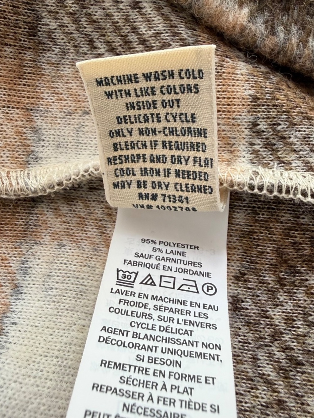 L.L. BEAN Women’s Medium Brushed Plaid Shacket in Cream, Gray & Brown - Picture 5 of 8
